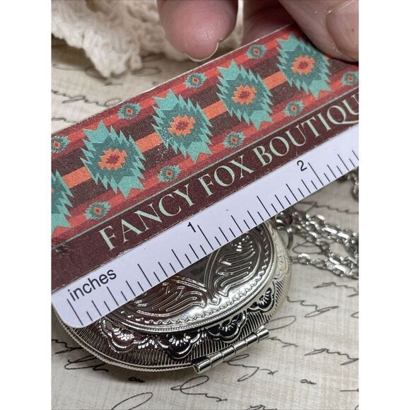 Lavender rhinestone SILV Photo Locket Keepsake Anniversary Valentine's Gift wife - Picture 12 of 16